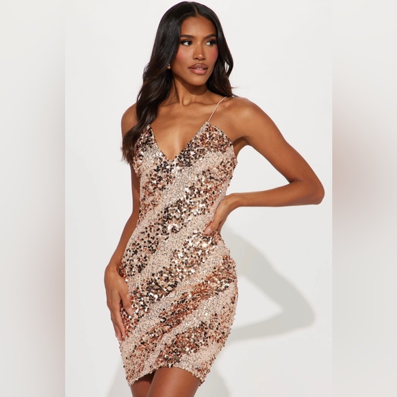 Fashion Nova- Brightest You Ever Had Sequence Mini Dress - Picture 2 of 3